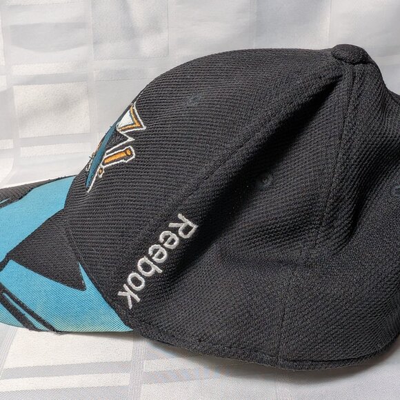 SAN JOSE SHARKS FITTED BASEBALL HAT REEBOK CENTER ICE NHL HOCKEY SMALL MEDIUM - Picture 3 of 15